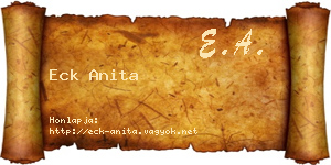 Eck Anita névjegykártya